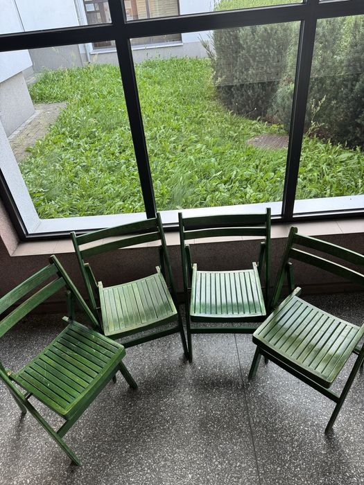 Krzesła drewniane rozkladane retro vintage