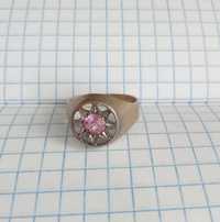 Серебреное кольцо с камнем перстень серебро 875 звезда. СССР