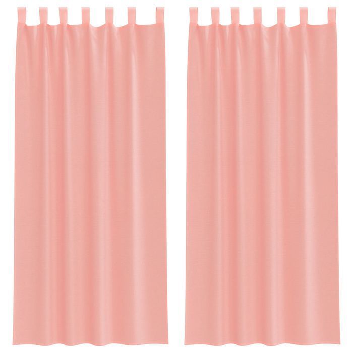 Vidaxl Zasłony Woalowe Z Pętelkami 2 Szt. Różowe 140X245 Cm