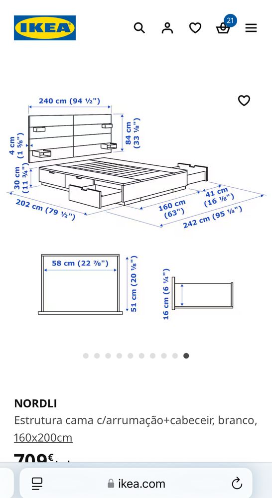 Cama e Cabeceira Ikea - impecavel