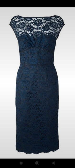 Granatowa koronkowa sukienka 42