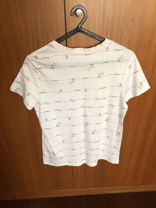 T-shirt branca estampada
