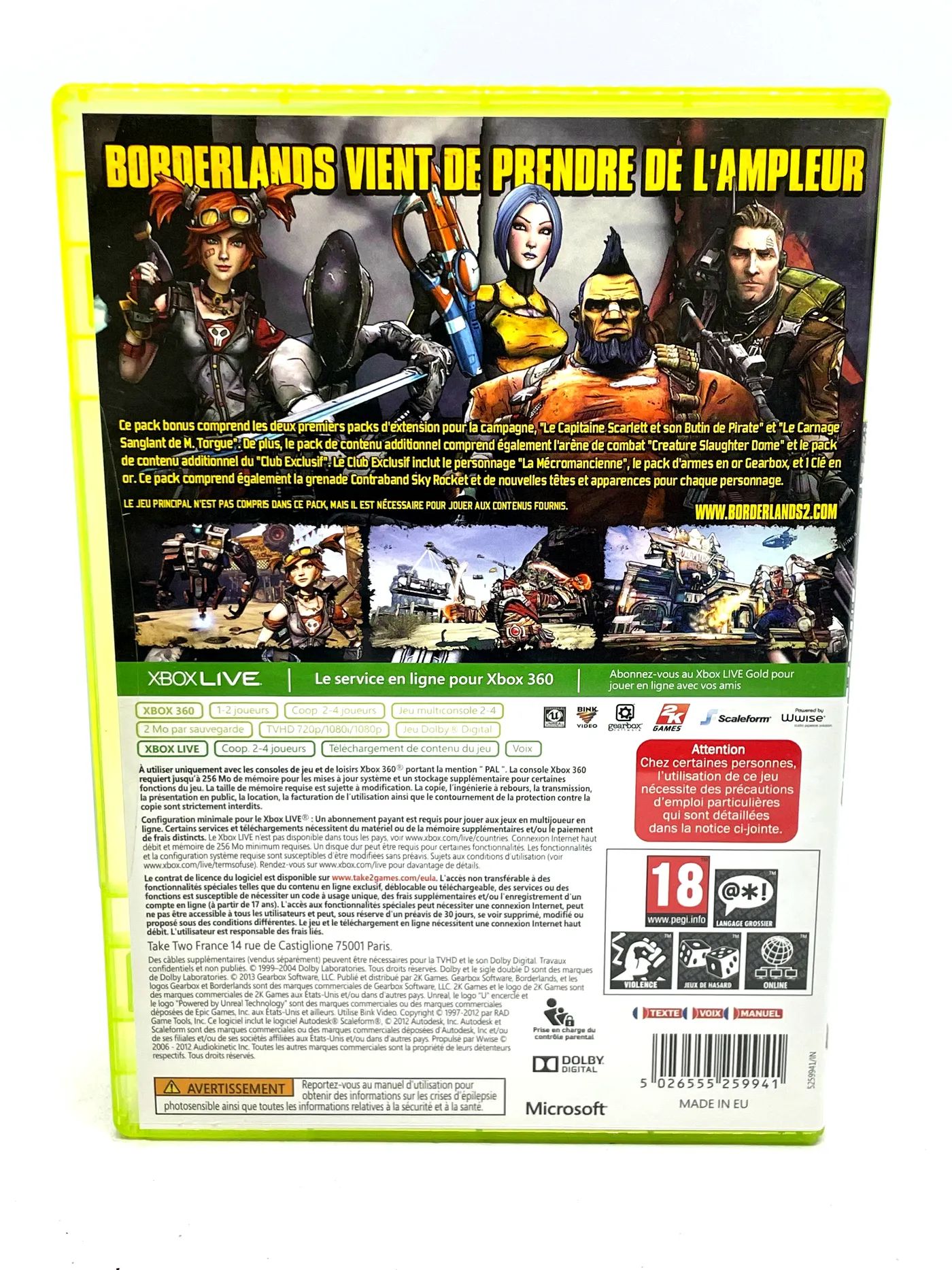 Borderlands 2 Add-On Content Pack Xbox 360 Po Angielsku