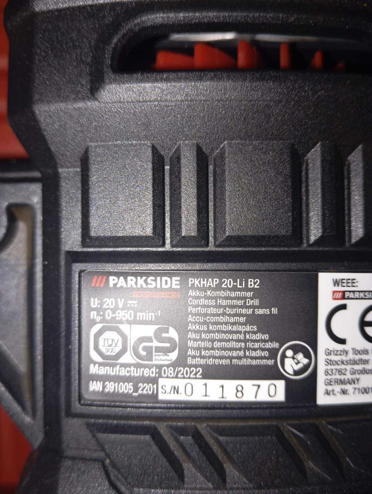 Акумуляторний перфоратор Parkside PERFORMANCE PKHAP 20-Li B2