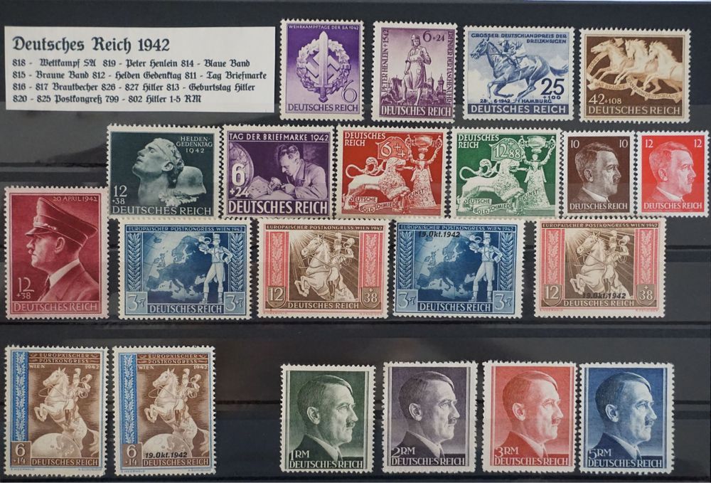 Третій Рейх. Поштові марки.Усі серії 1941–1945 років (5 років). MNH/MH