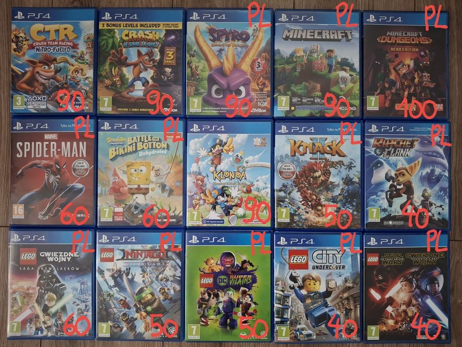 Gry PS4 i PS5 dla dzieci Minecraft Lego Crash