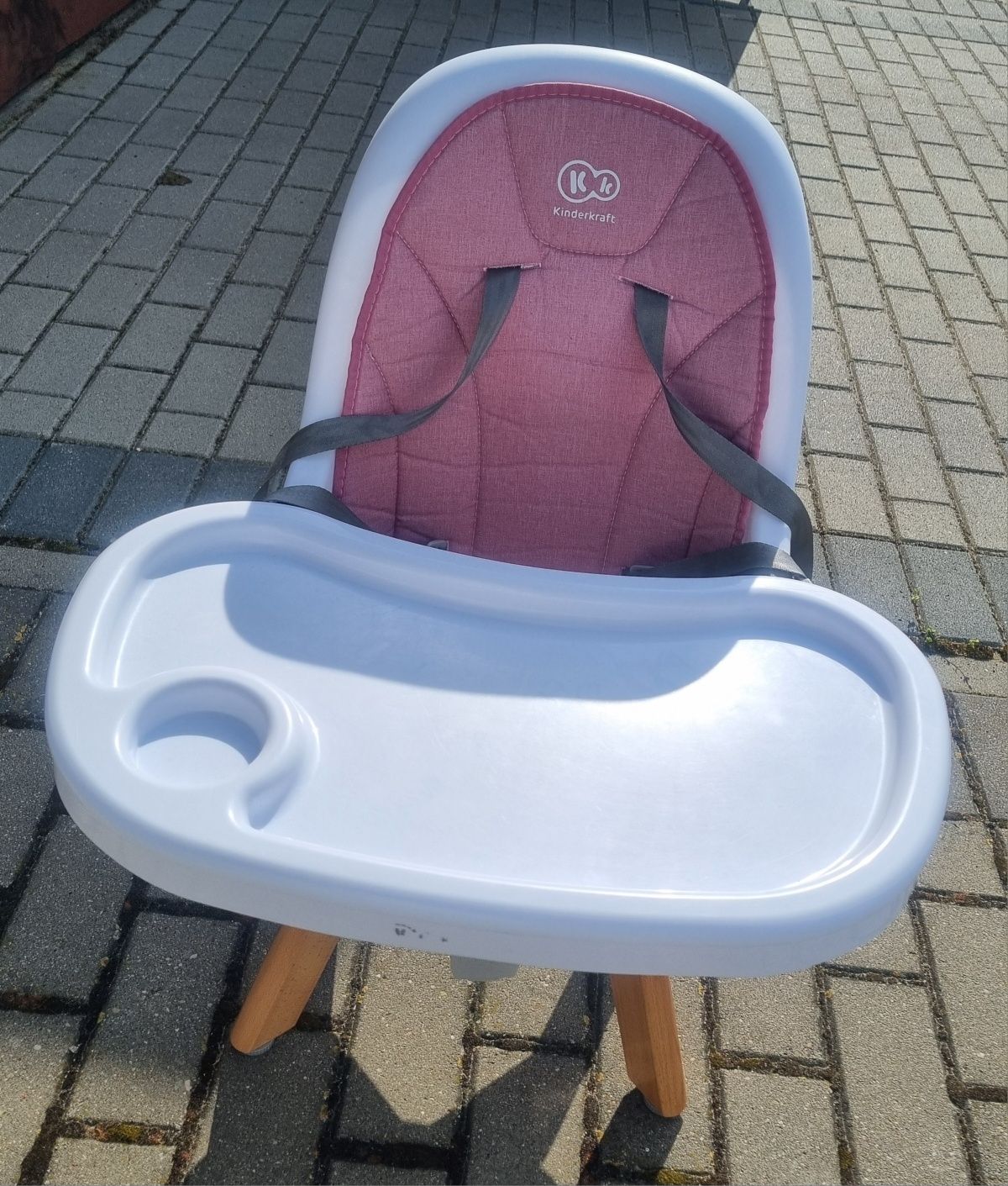 Krzesełko KinderKraft tixi różowe 2w1 do karmienia dziecka