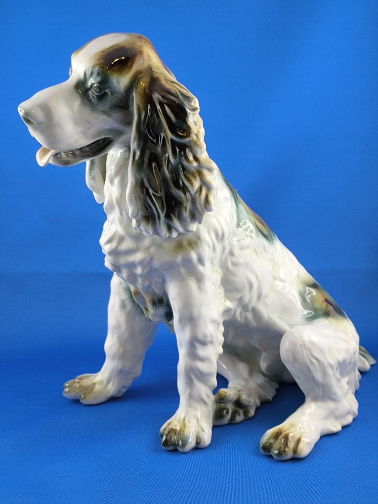 Spaniel Klausenburg Cervit Cluj Napoca 34cm #pies #porcelana #prezent