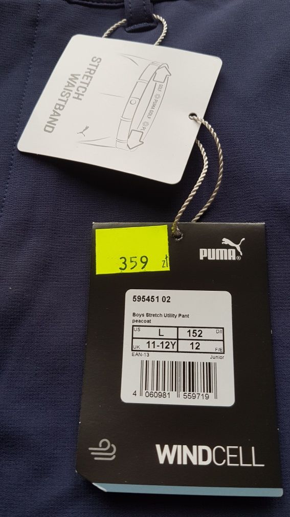 Puma Chłopięce spodnie ze stretchem typu peacoat nowe