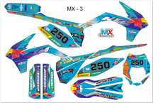 Okleina motocyklowa Alfarad , Asix , Xmotos - Blue mx-3