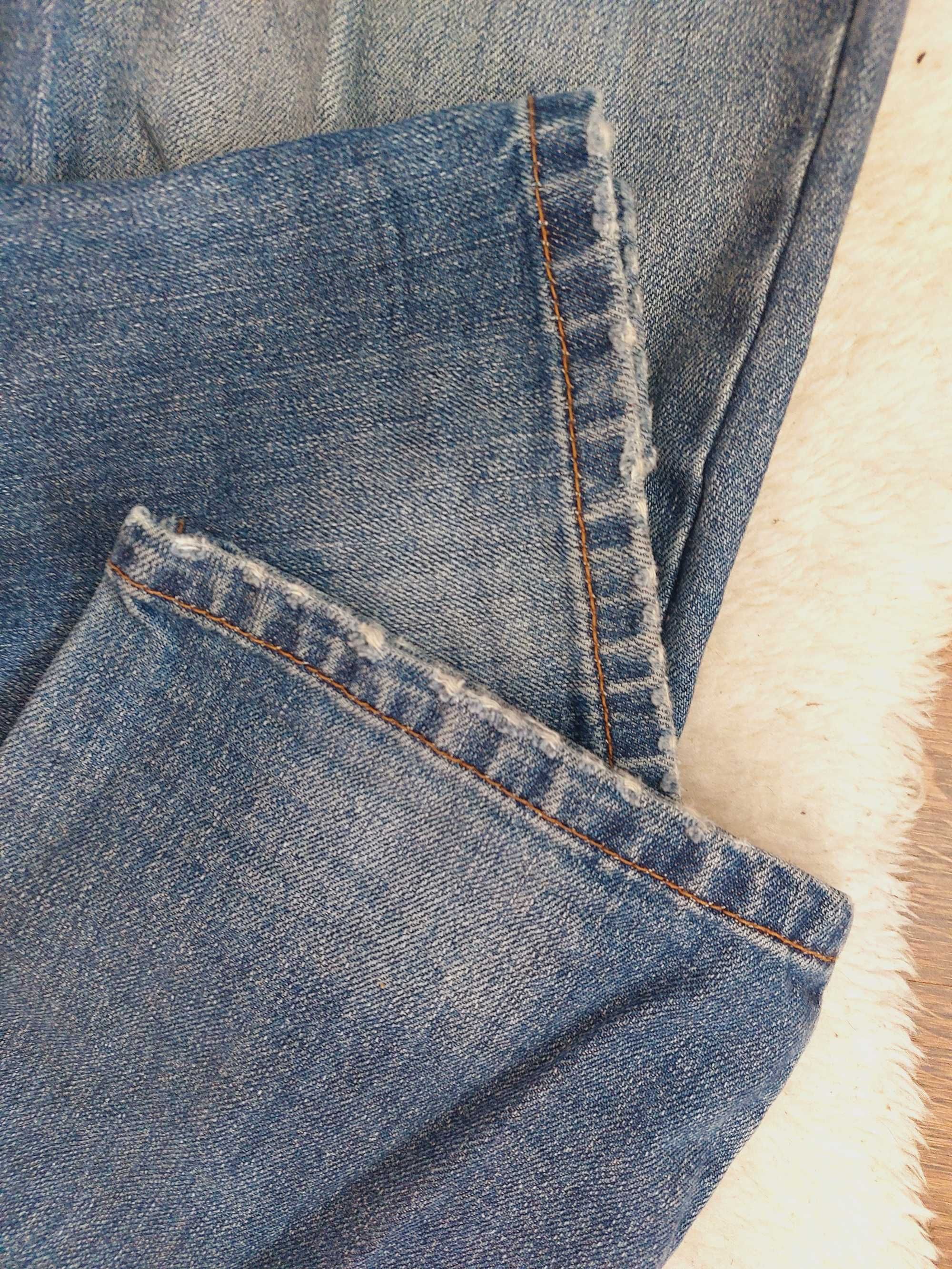 jeansy męskie m przetarcia cropp prosta nogawka loose fit