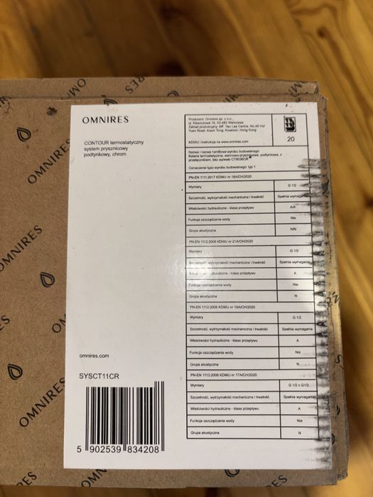 Zestaw prysznicowy Omnires, chrom