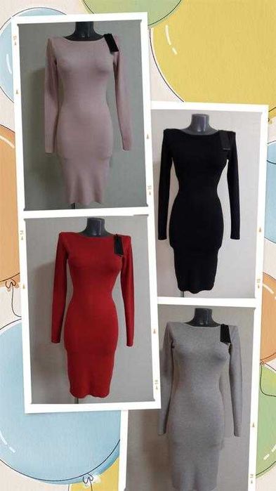 Облягаюча,мега якісна сукня-футляр в мікро-рубчик,з кашеміром,на 42/48