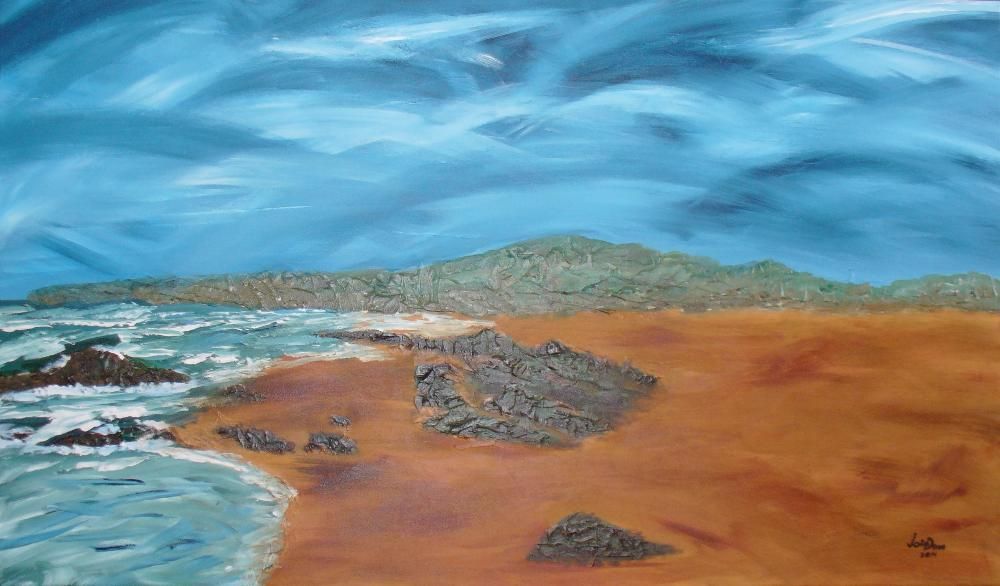 Praia do Guincho - acrilico sobre tela 1,20 x 0,80 cm