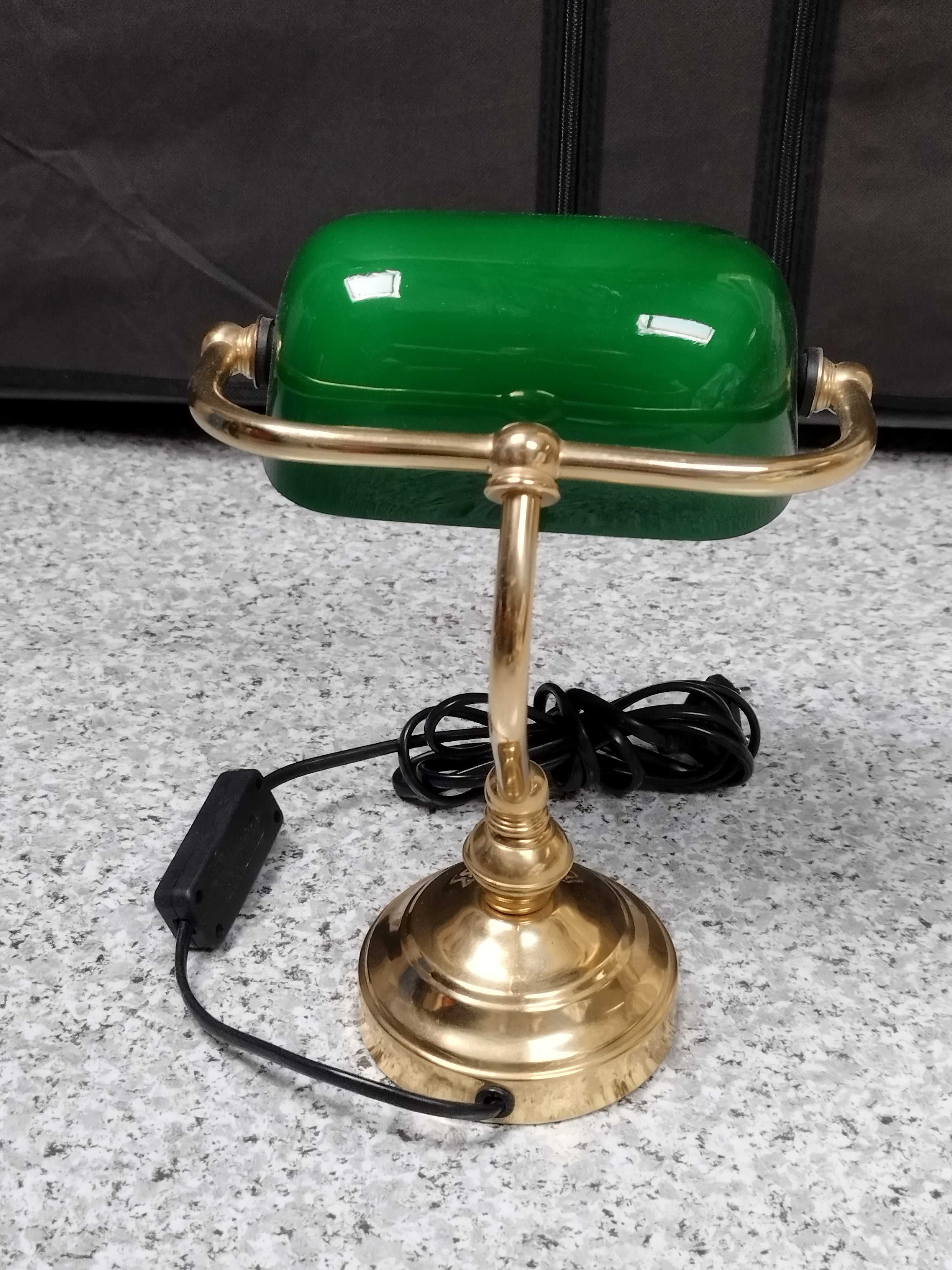Lampka biurkowa gabinetowa bankierka zielona