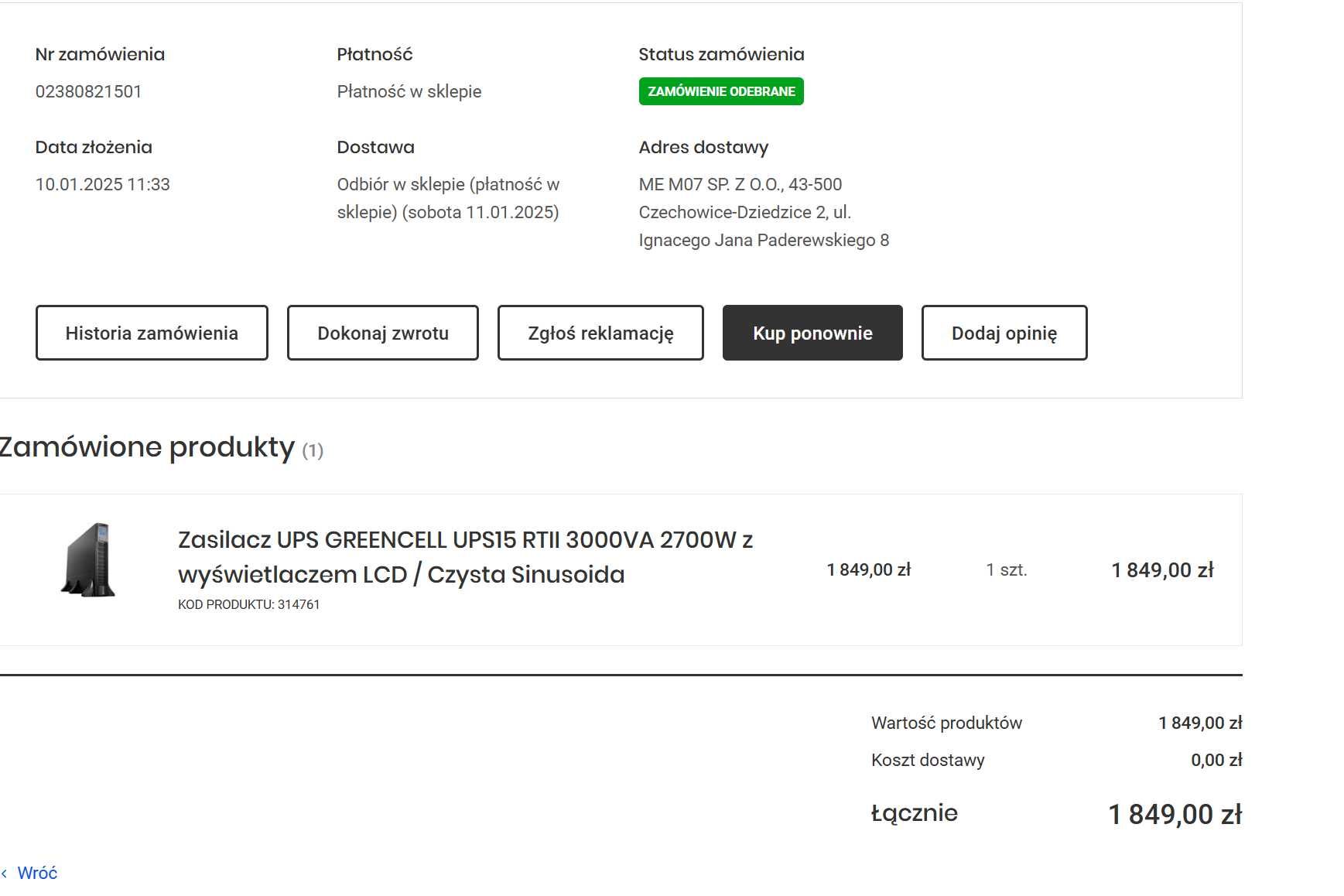 OKAZJA Zasilacz UPS online GREENCELL UPS15 RTII 3000VA 2700W