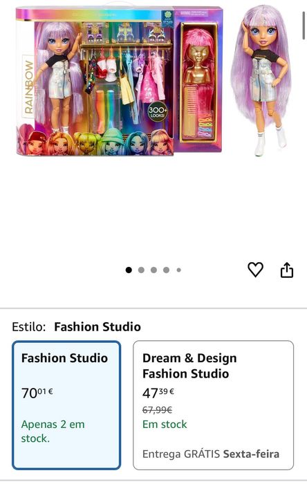 LOL X 3: Carro + loja/Expositor + Fashion Studio Rainbow