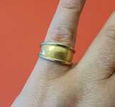 Anel em ouro amarelo e ouro branco 19,2 quilates