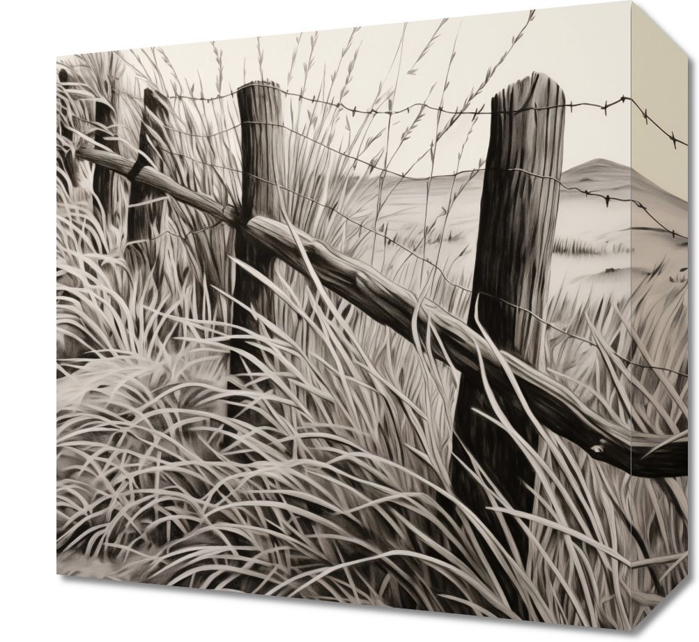 Obraz 30x30cm Szumy i Szepty Wiejskiego Płotu