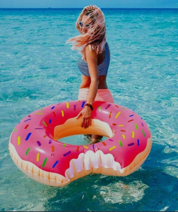 Bóia Insuflável Donut Melancia Anel Praia Verão