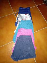 Conjunto de 5 calções para menina 7/8 anos