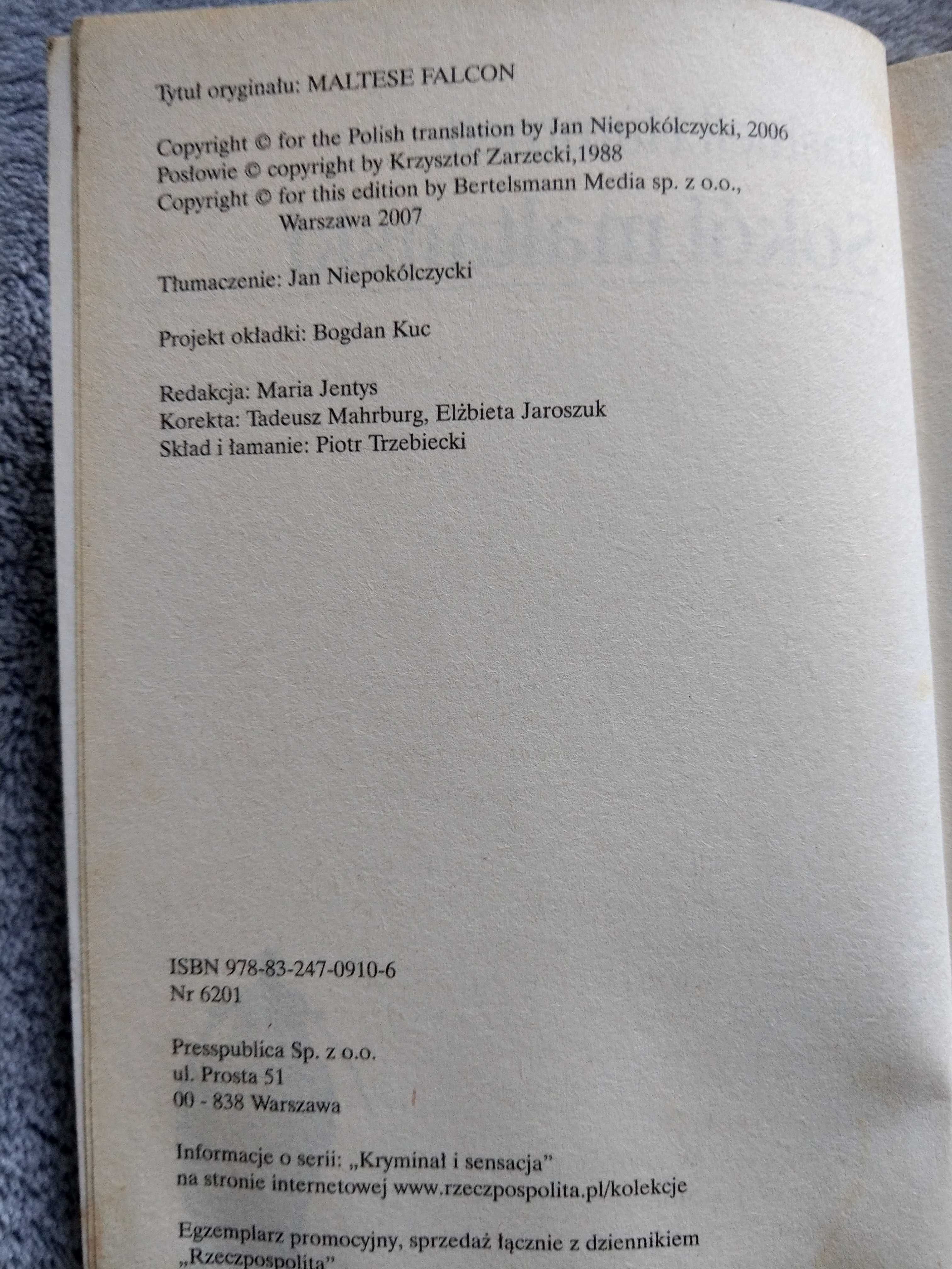 "Sokół maltański" Dashiell Hammett
