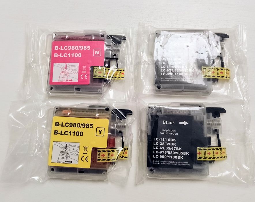 Zestaw : 4 tusze zamienniki do drukarki Brother  2 czarne + 2 kolorowe