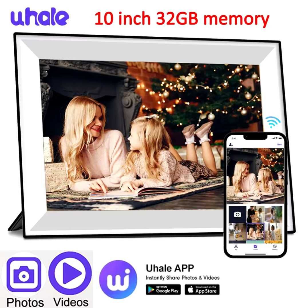 Цифрова фоторамка 10.1 дюйма WI-FI, Frameo,Uhale