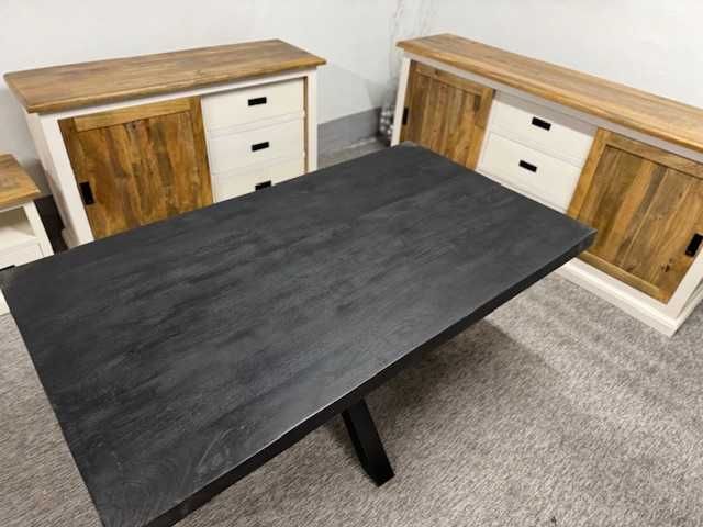 Wyjatkowy Stół do jadalni styl LOFT Black on Black F-Vat