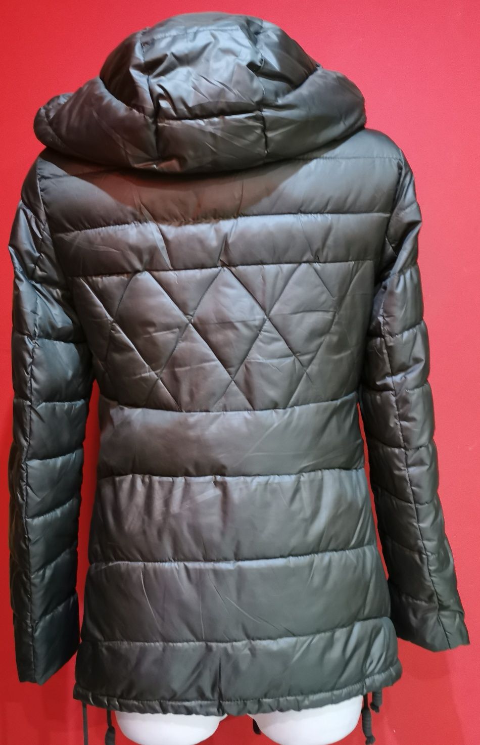 Kurka zielona khaki zamki kieszenie wiosna