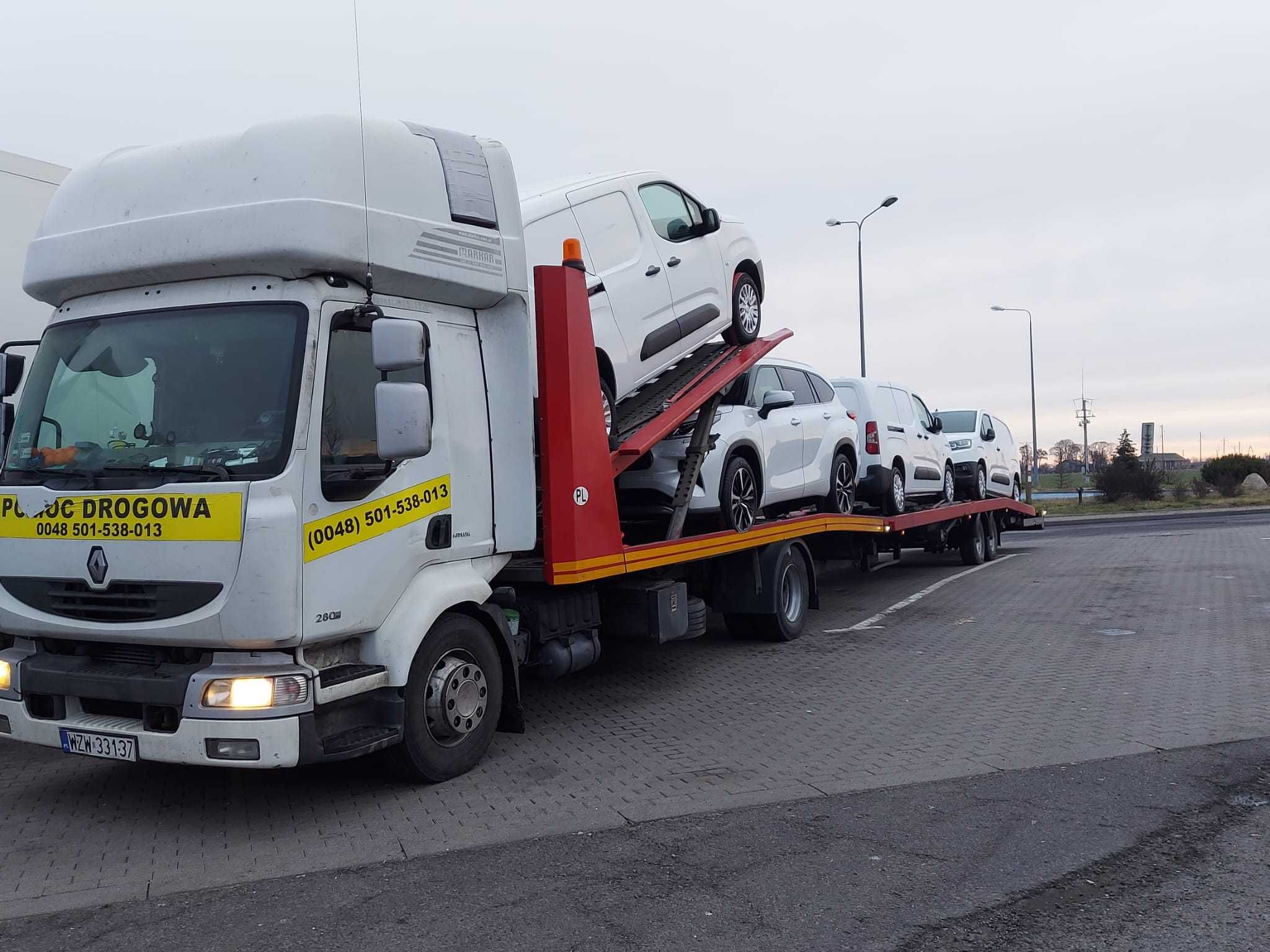 Transport SAMOCHODÓW  Osobowych i Busów Niemcy Holandia, Europa LAWETA