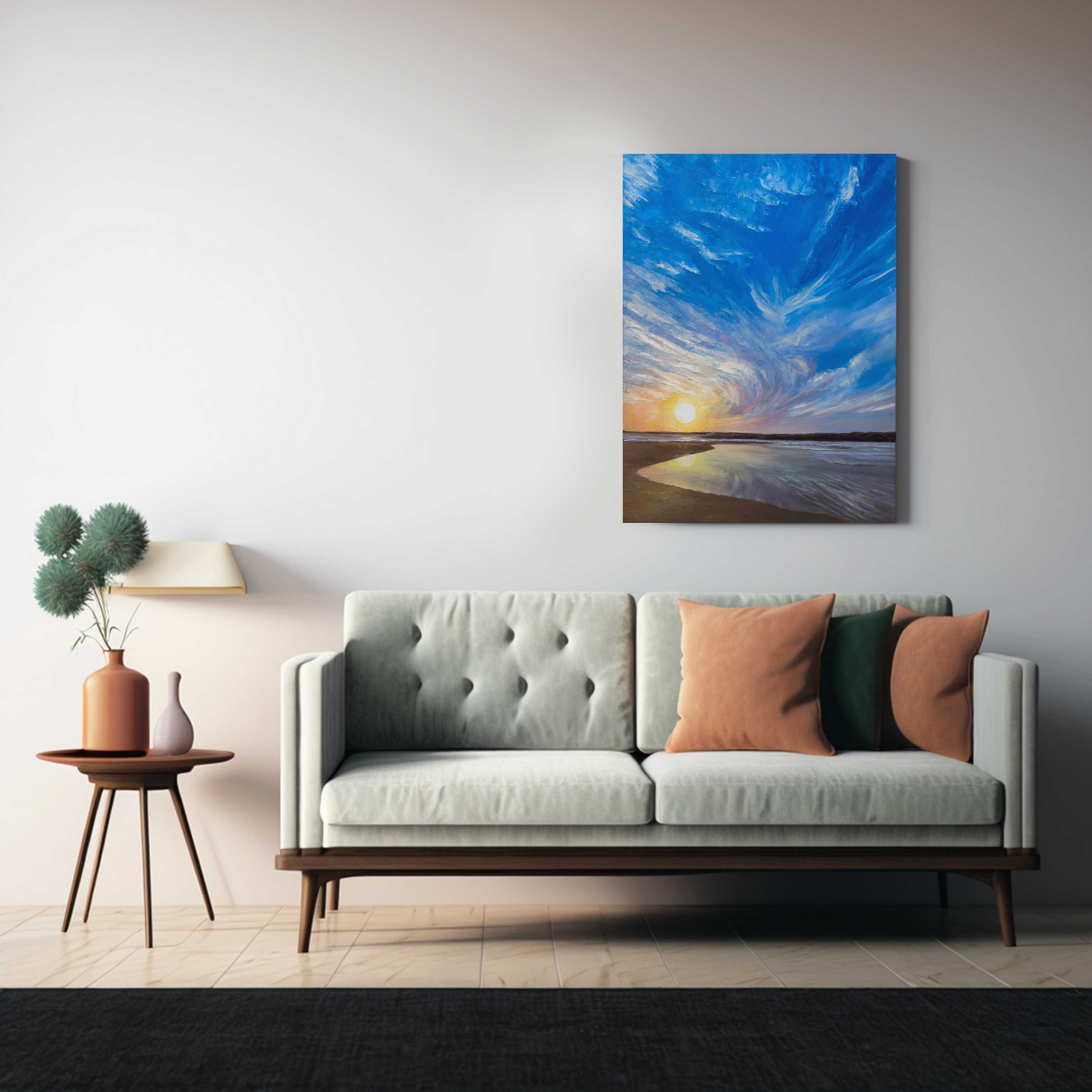 Картина "Світанок, море" олійні фарби, полотно 45х60 см