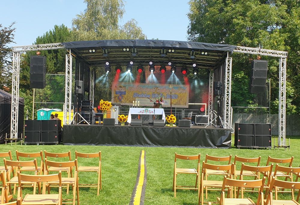 Scena  podesty  nagłośnienie  oświetlenie agregaty realizacja-wynajem