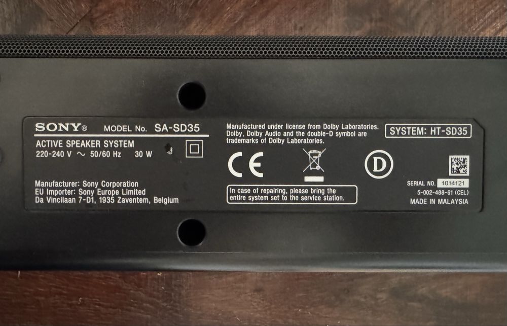 SONY Soundbar SA-SD35