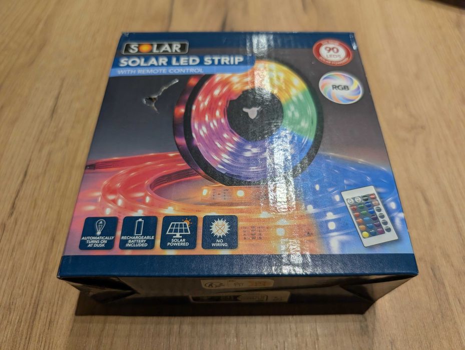 Solarny Pasek LED z Pilotem RGB 3m