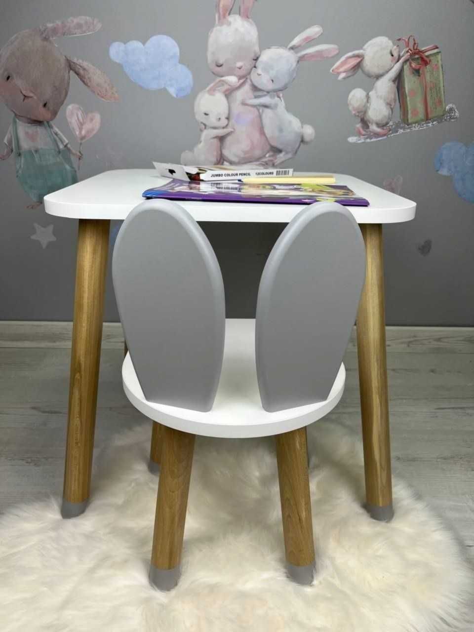 Детский столик деревянный и стульчик для игр Собственное производство
