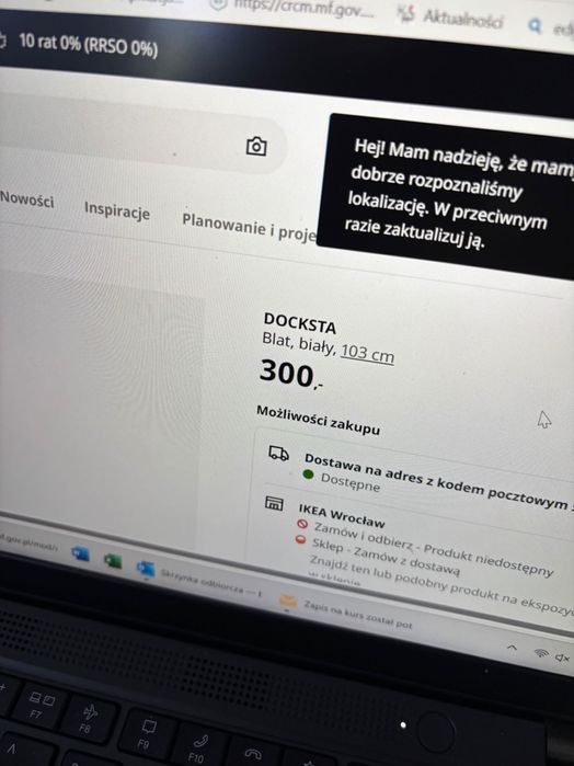 Nowy biały blat do stołu Ikea