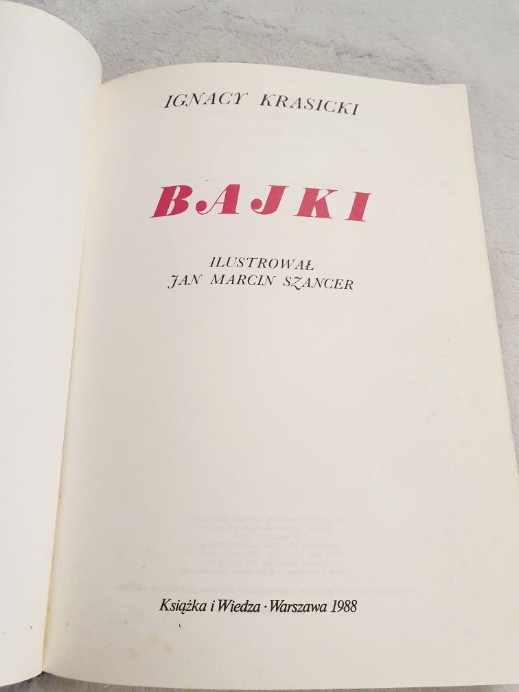 BAJKI IGNACY KRASICKI 1988r 80' 90' prl dla dzieci