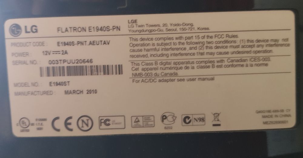 Monitor LG 19 polegadas