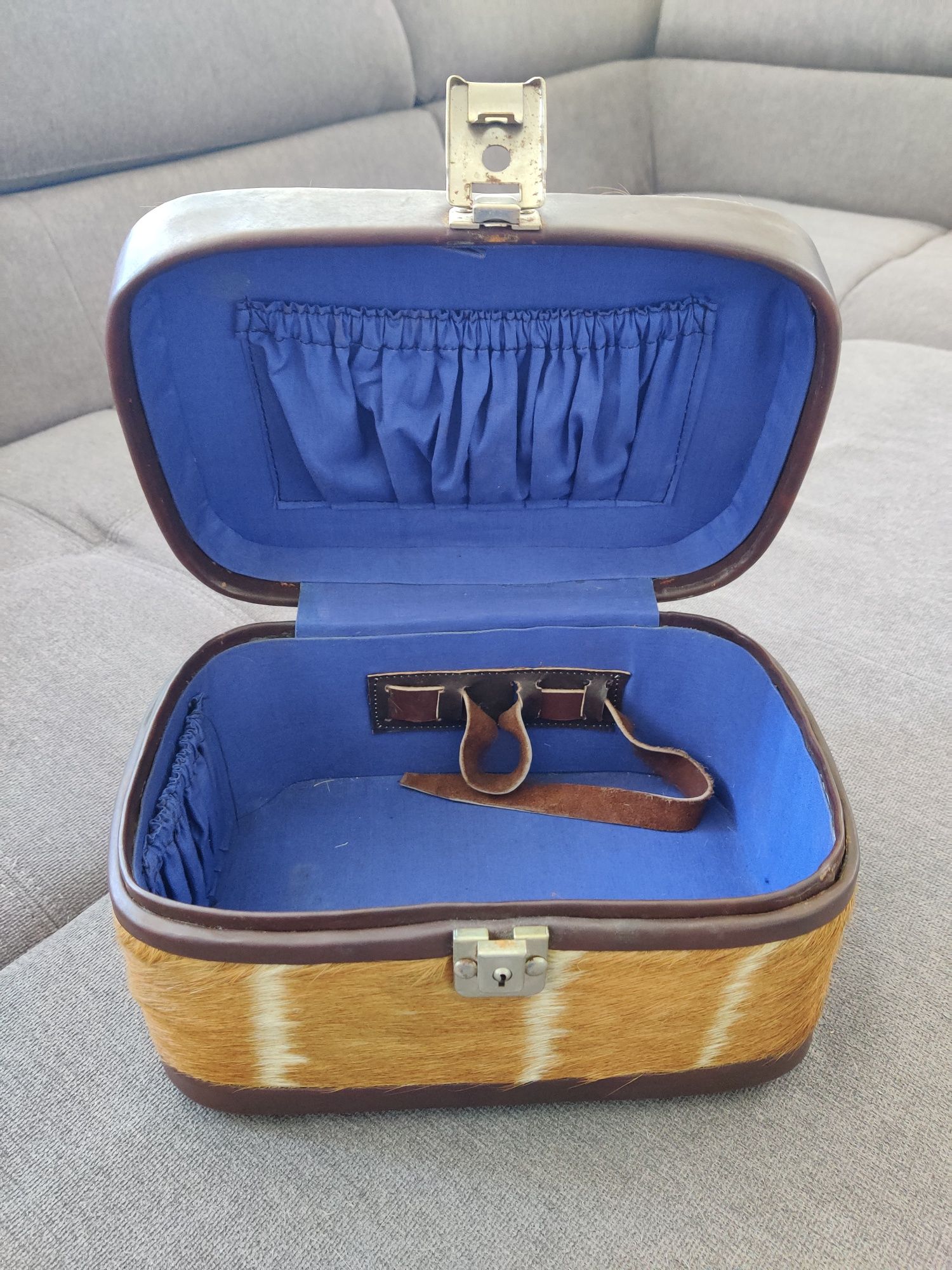 Nécessaire de viagem retro vintage em pelo