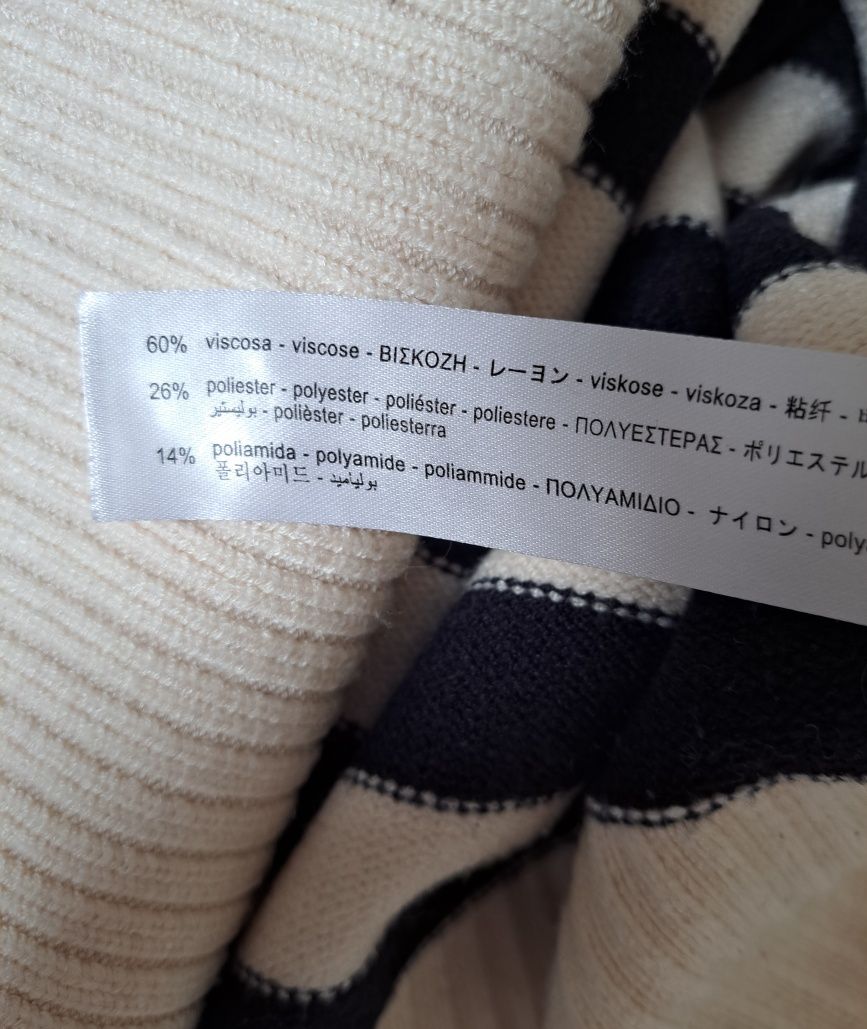 Sweter w paski ZARA 60% wiskoza oversize
