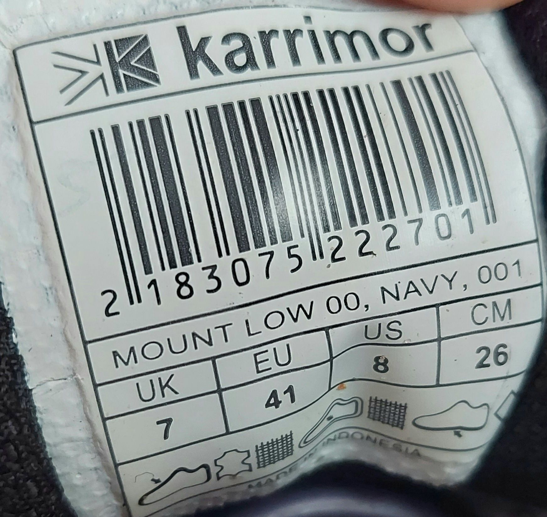 Кроссовки Karrimor Mount Low Navy waterproof оригінал 

Розмір по бірц