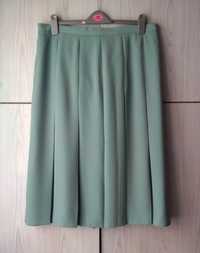 Miętowa elegancka spódnica plisowana zakładki vintage retro 44 46