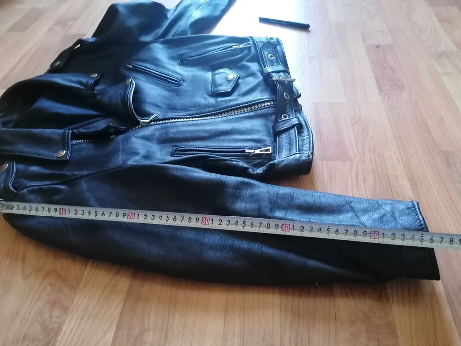 Kurtka ramoneska skóra naturalna, gruba S /M czarna damska