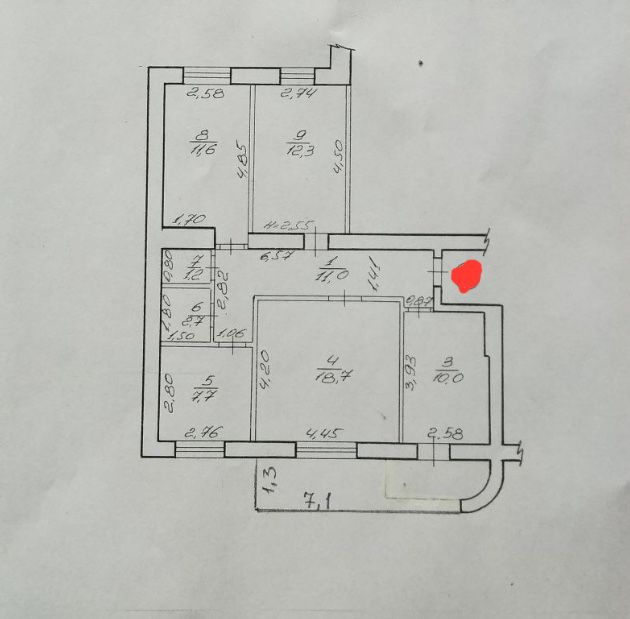 4х кімнатна квартира Палац спорту