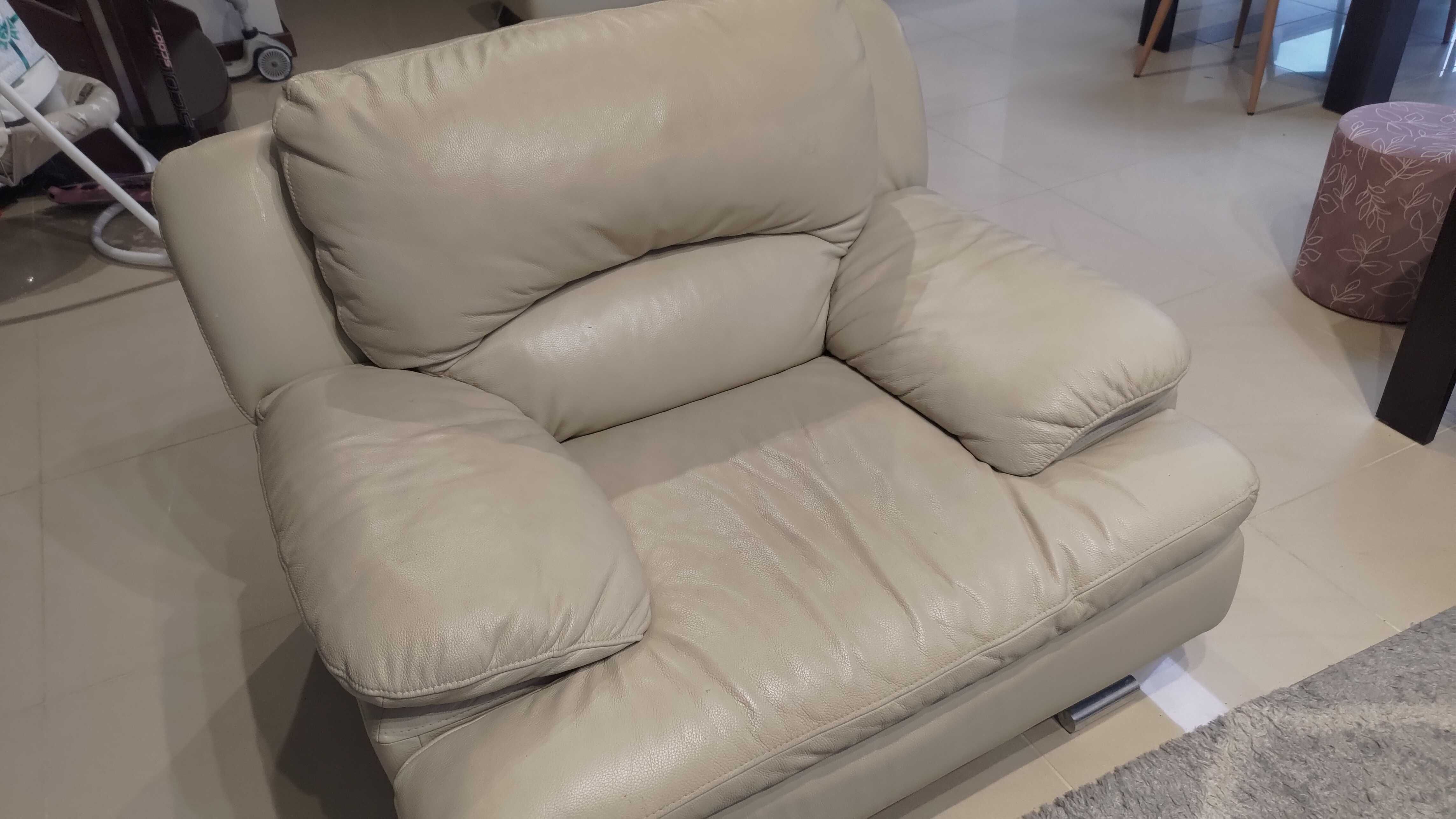 Wypoczynek skórzany 4 elementowy, 3+2+1+sofa (kanapa, fotel, sofa)
