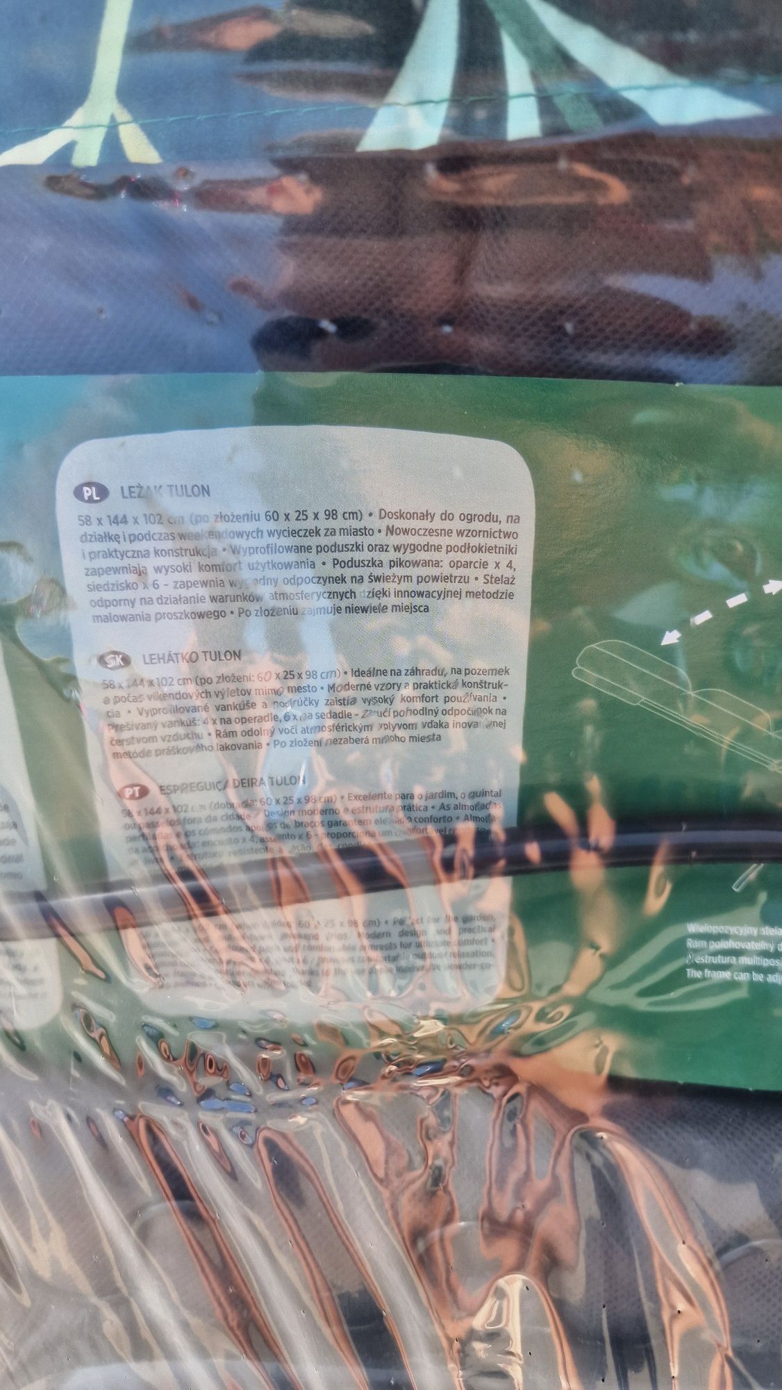 Leżak ogrodowy Patio Tulon G054-02IB, wielopozycyjny, zielony