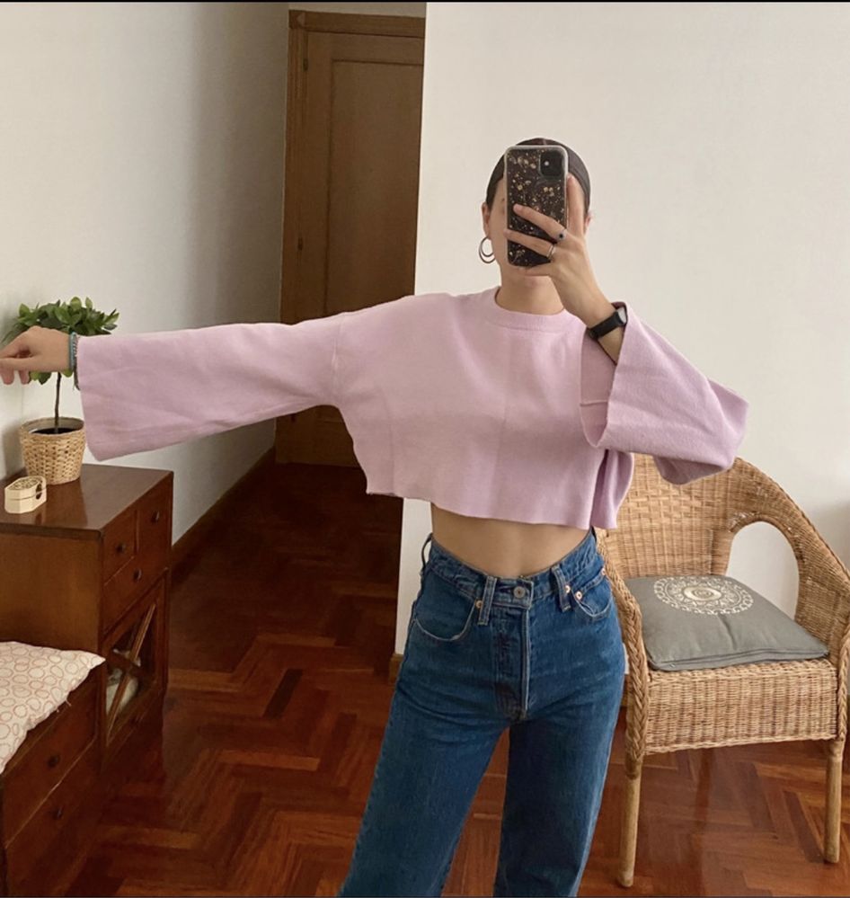 Camisola de malha crop Zara