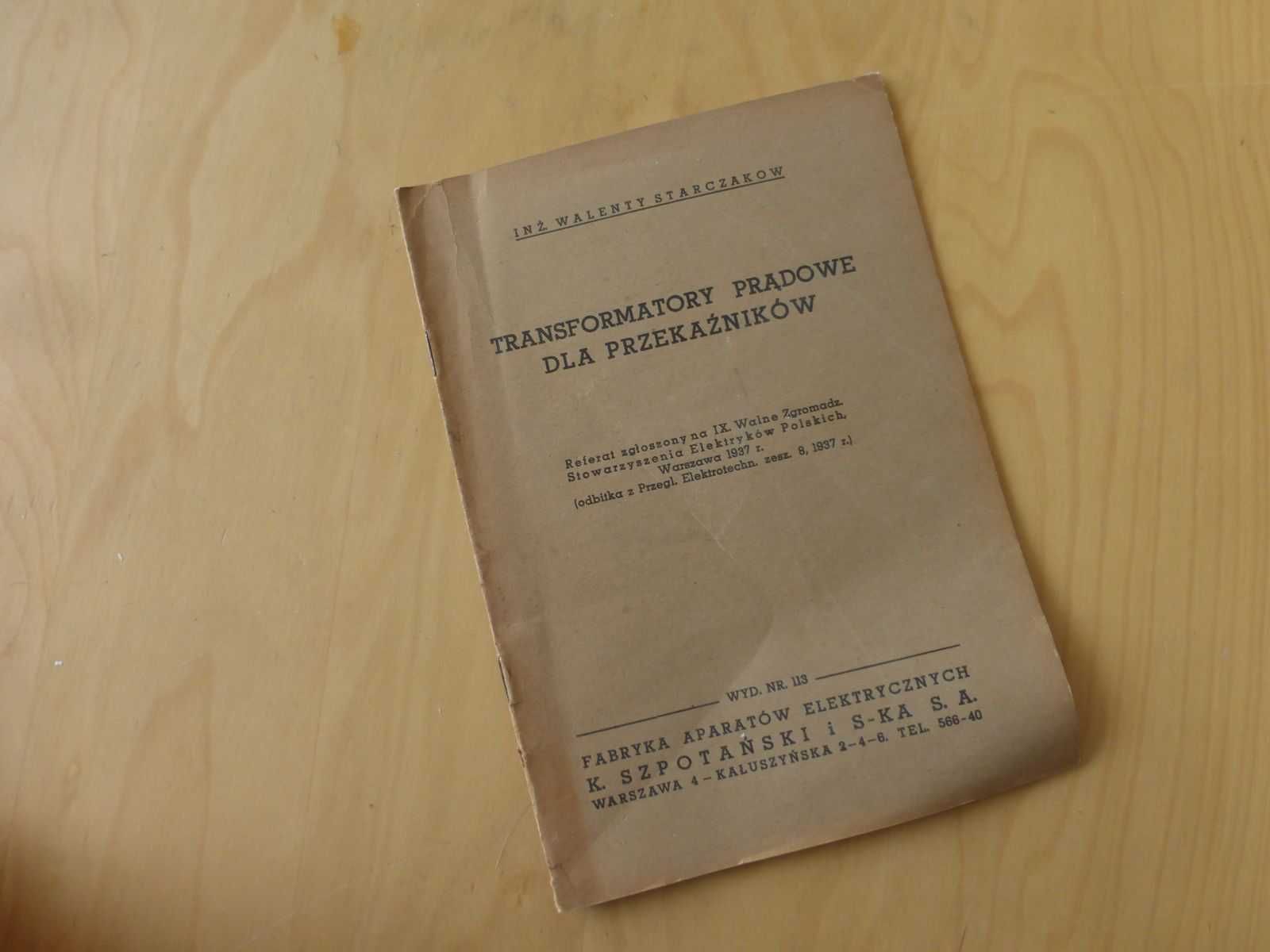 Transformatory prądowe dla przekaźników. W. Starczakow referat z 1937r
