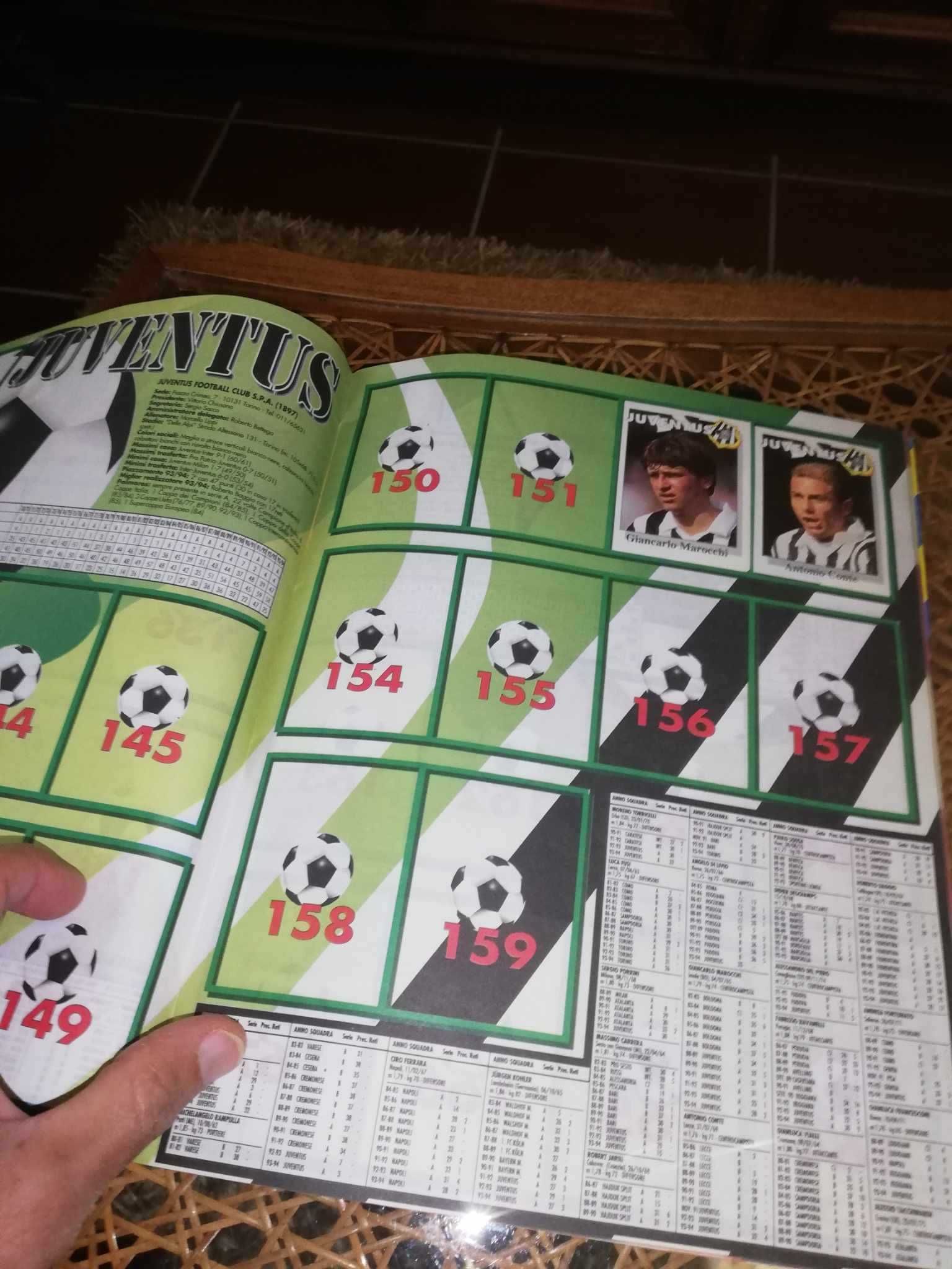 Cadernetas de futebol incompletas (anos 1995 e 1996)